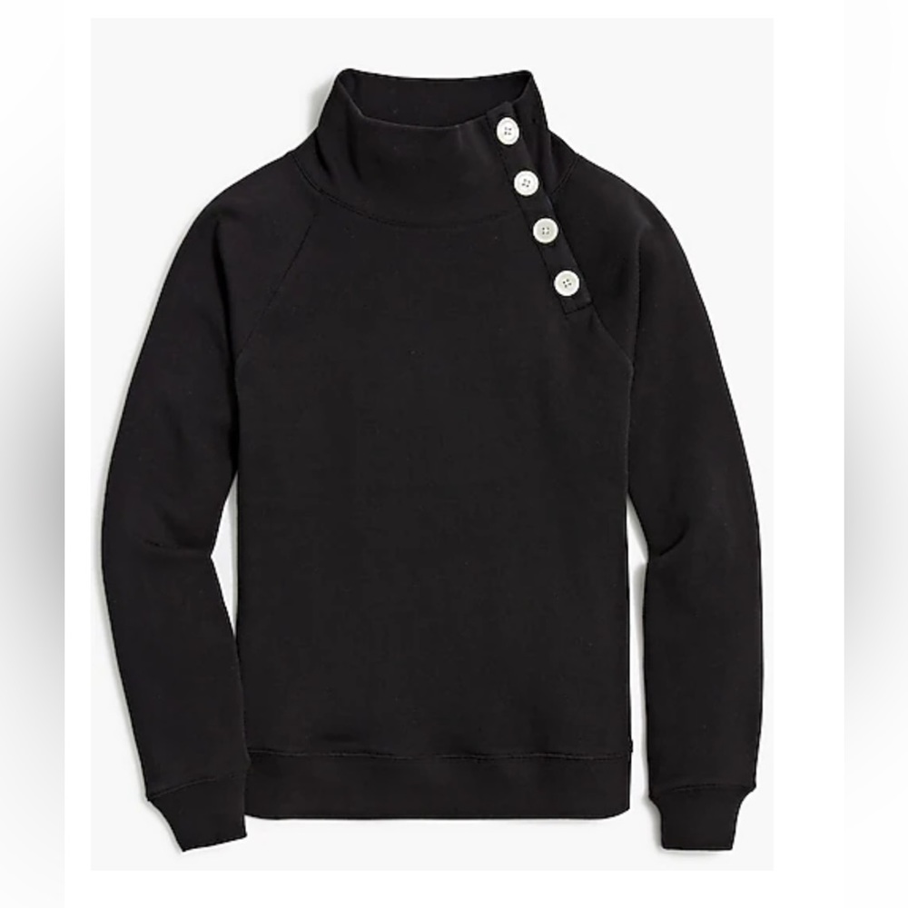 Button collar sweatshirt with tartan collar